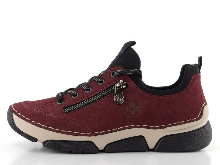 Rieker šněrovací polobotky s pružným lemem červené 45973-36