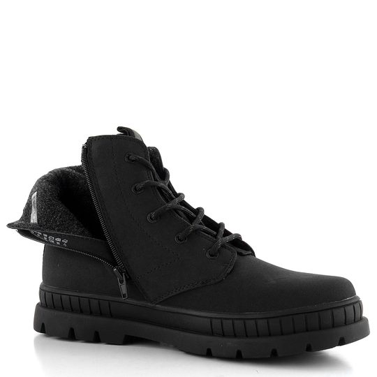 Bugatti šněrovací kotník se zipem černý 321-AGB33-5900