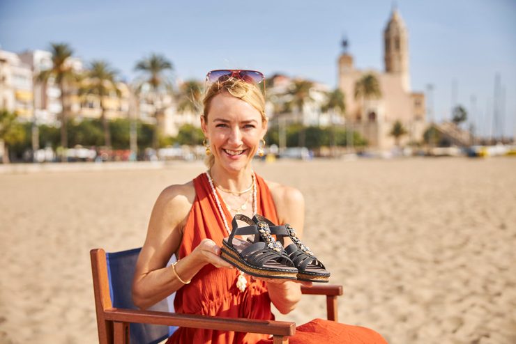 Rieker šedé sandále na kline 62949-45