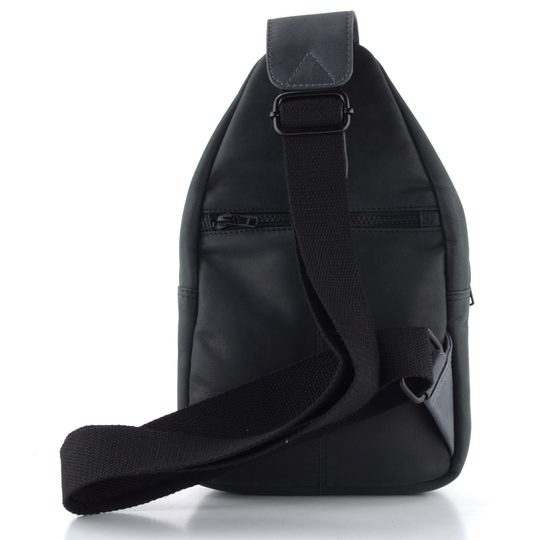 Kožený batoh s jedním popruhem černý/tmavě modrý BLC-23-2663