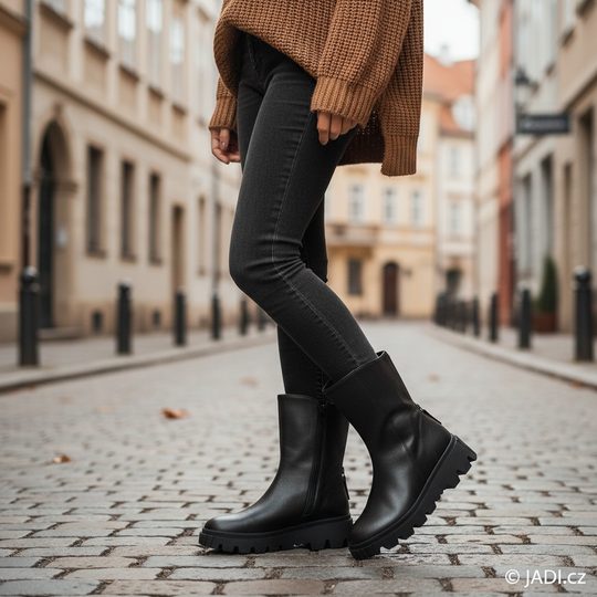 Gabor kotník na hrubé podešvi se zadním zipem černý 71.826.27