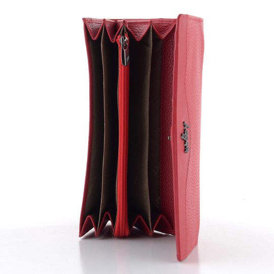 Kožená dámská peněženka velká červená LG720