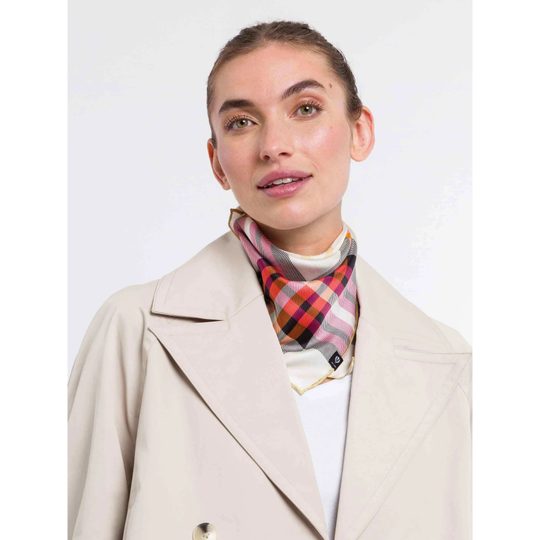 Fraas hedvábný šátek s károvaným vzorem honest white 612008-021