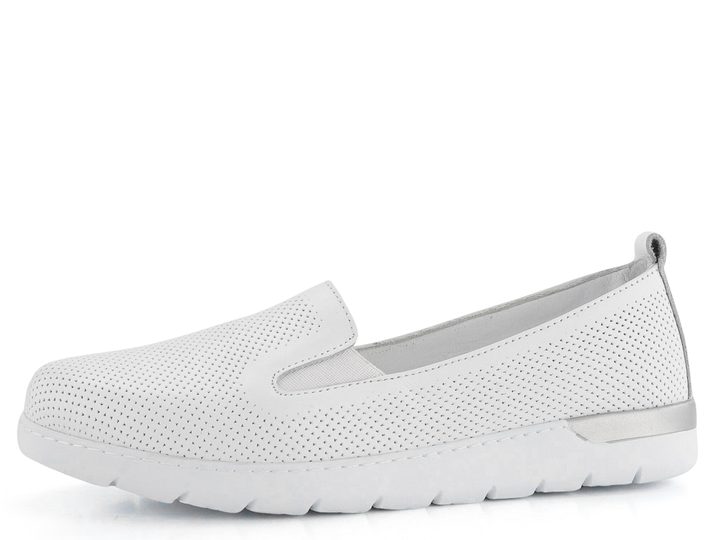 Looke kožené perforované mokasíny/slip-on Celie White L1052_03
