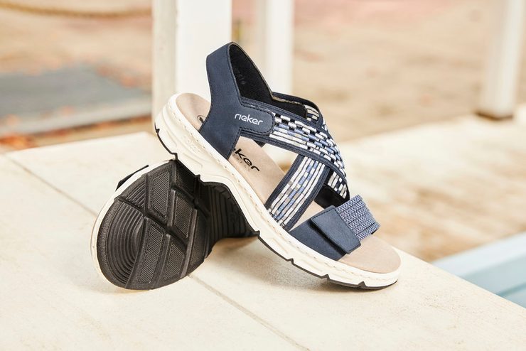 Rieker športové sandále s kríženými pásikmi tmavo modré V9875-14