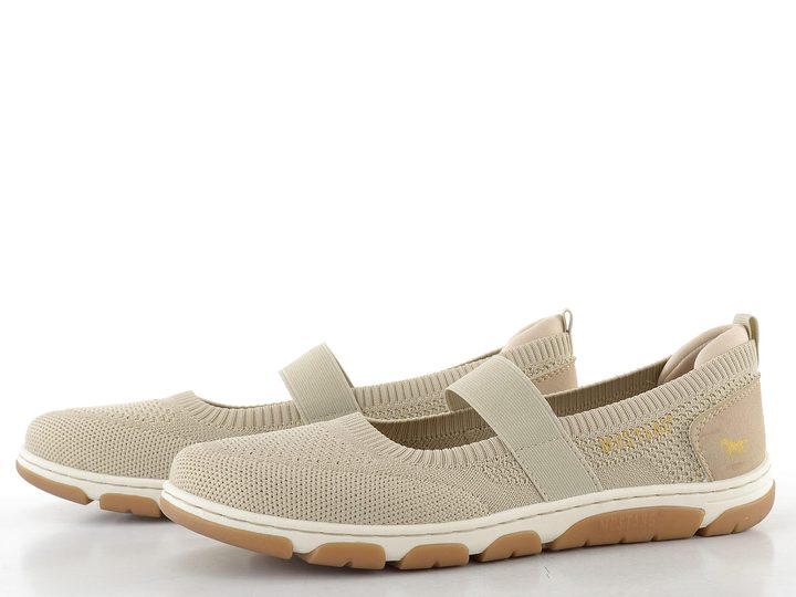 Mustang sportovnější baleríny s páskem sand 26M0582003