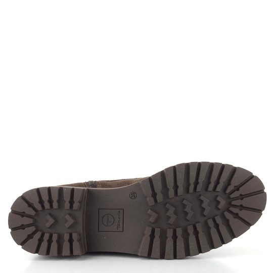 Tamaris kožený šněrovací kotník mocca suede 1-25402-43