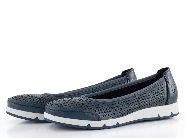 Rieker modré prodyšné baleríny L3065-14