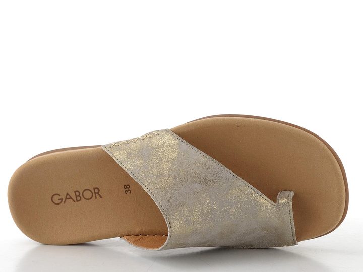 Gabor metalické béžové pantofle žabky 83.700.62