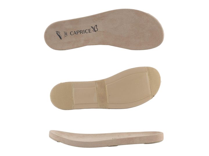 Caprice kožené pantofle s vyměnitelnou stélkou Taupe Metallic 9-27203-44