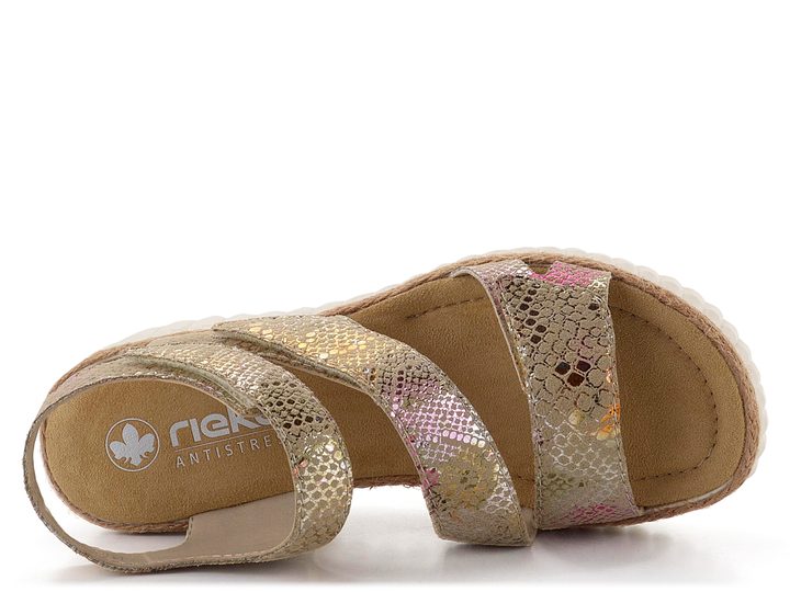 Rieker hadinkové sandály na klínku multi 69157-90