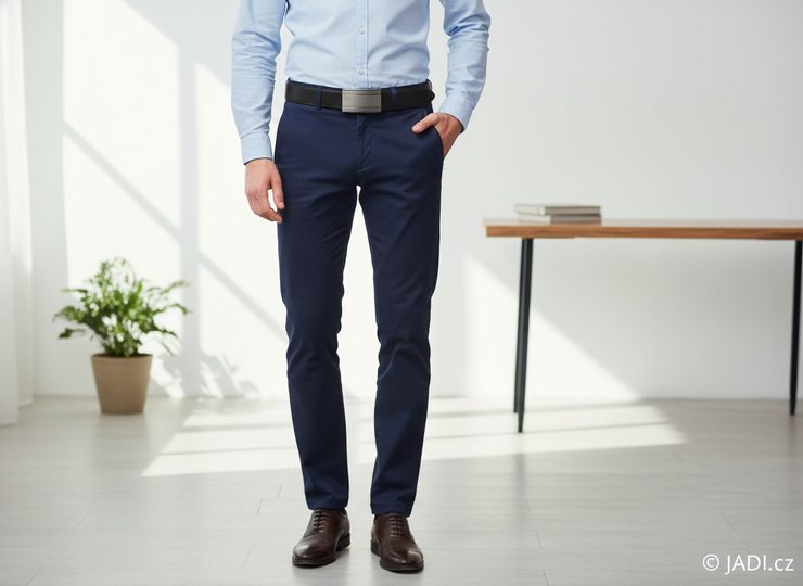 Černý kožený opasek s obdélníkovou sponou 32 mm