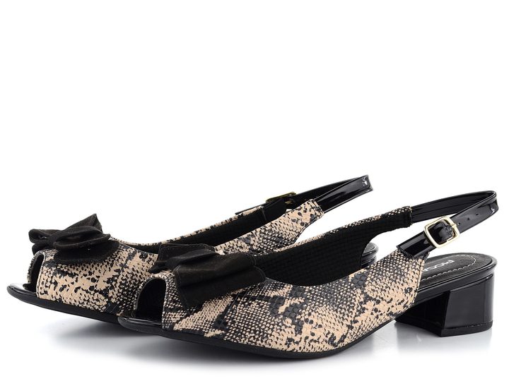 Piccadilly čierne hadie sandále s mašľou 114022