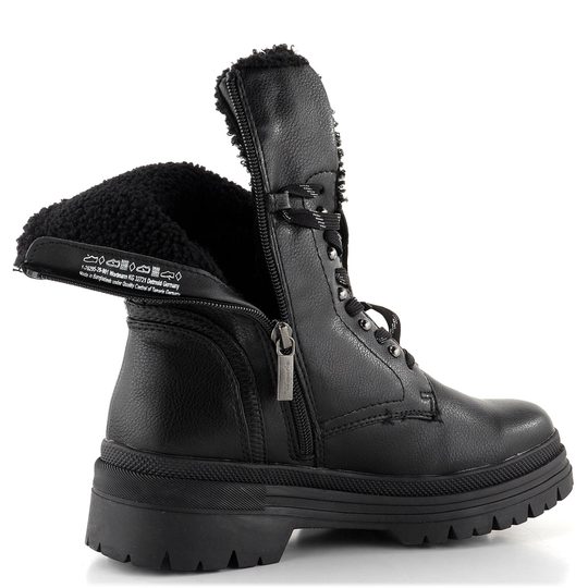 Tamaris hladká šnurovacia členková obuv Black 1-26295-29