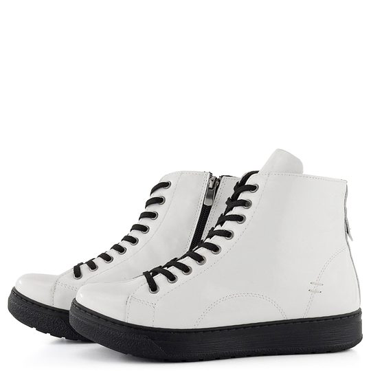 Looke lakovaný bílý kotník Domenique L0770-30