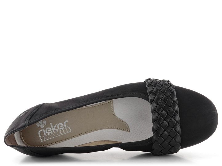 Rieker baleríny s proplétaným páskem černé L9358-00