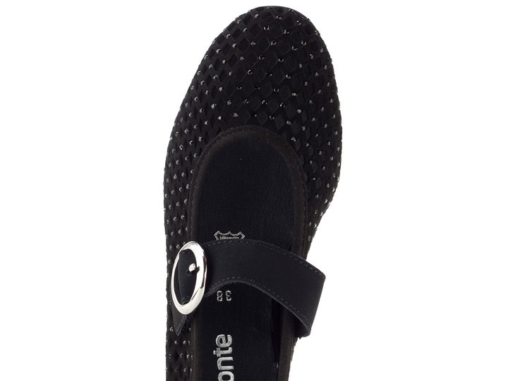 Remonte prořezávané baleríny s nártovým páskem černé D0K18-02