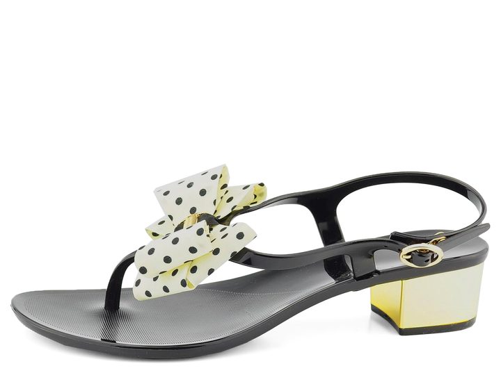 Gioseppo sandály žabky černé s mašlí Fiona Black