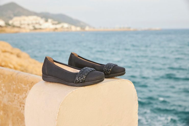 Rieker baleríny s proplétaným páskem černé L9358-00