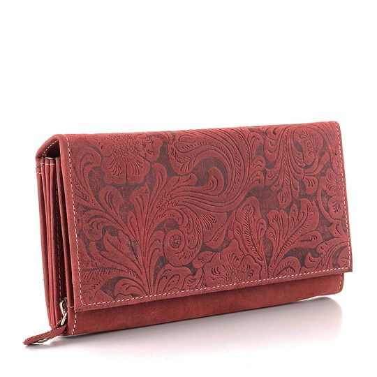JADI  dámská podlouhlá peněženka s reliéfem červená D175-38