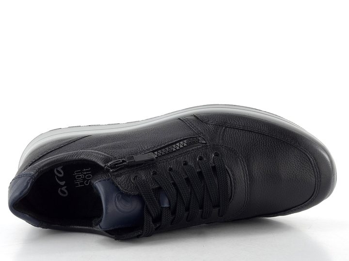 Ara širší pánské tenisky kožené Matteo Schwarz/Blau 11-24501-11