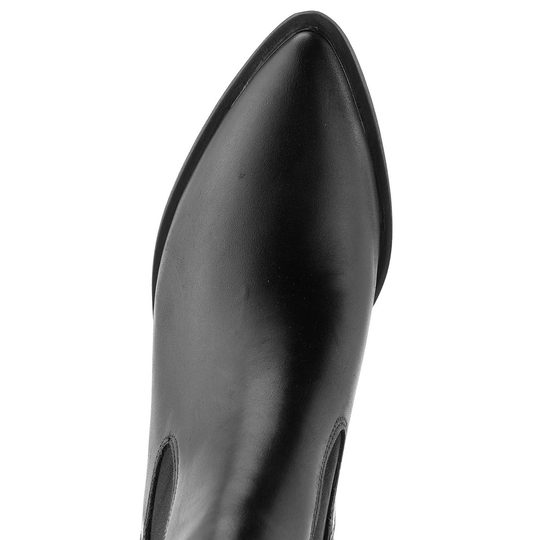 Tamaris chelsea kotník na podpatku black leather 1-25301-45