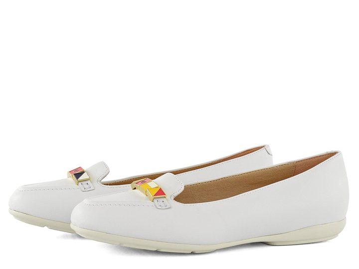 Geox bílé kožené baleríny Annytah D027NB00085