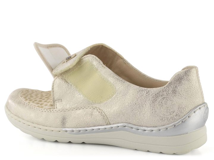 Rieker poltopánky na suchý zips metalické 48951-90