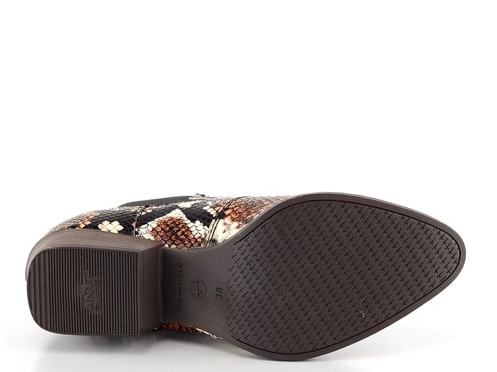 Tamaris westernové členkové topánky hadinkové hnedé kombinované 1-25974-33