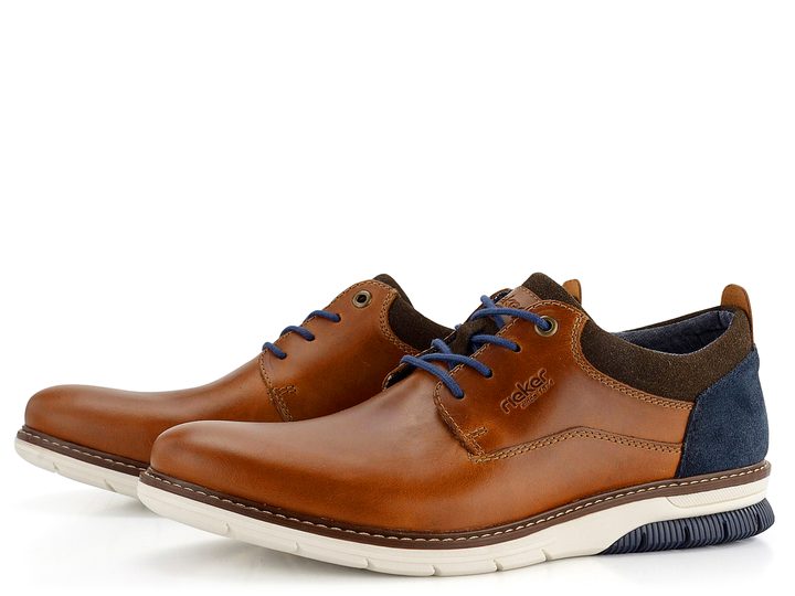 Rieker pánské šněrovací polobotky koňakové kombi 14405-24