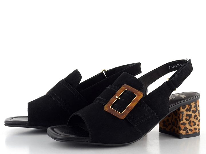 Ara dámske širšie sandále na podpätku Brighton Black 12-20508-01