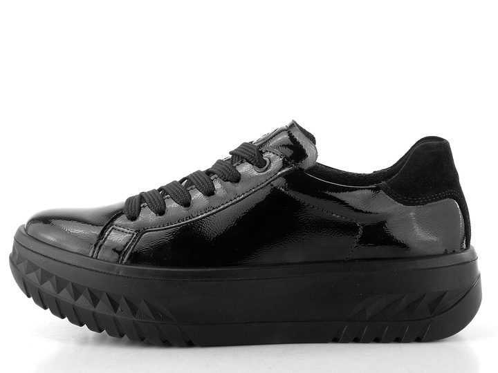 Ara širší lakované polobotky na platformě Monaco Black 12-46707-01