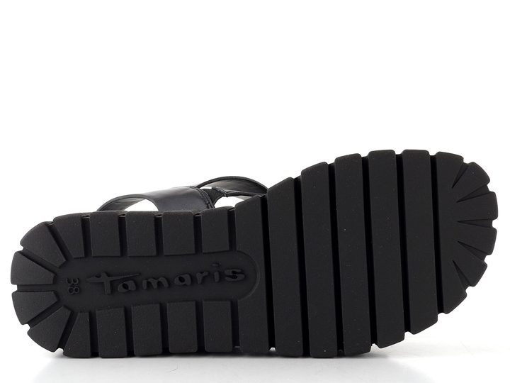 Tamaris černé sandály na platformě 1-28233-46