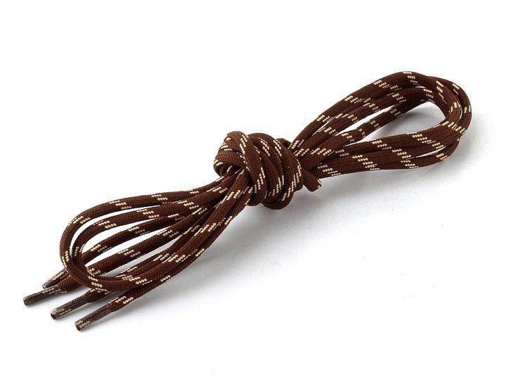 Tkaničky kulaté silné trekking hnědé