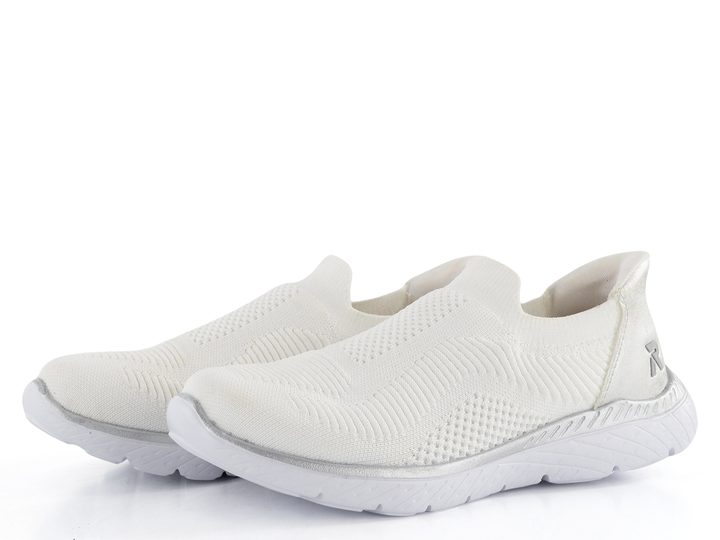 Rieker úpletové nazúvacie tenisky Weiss/Ice M5072-80