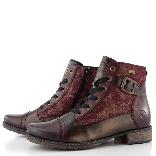 Remonte šněrovací kotník s membránou vínový D4381-35