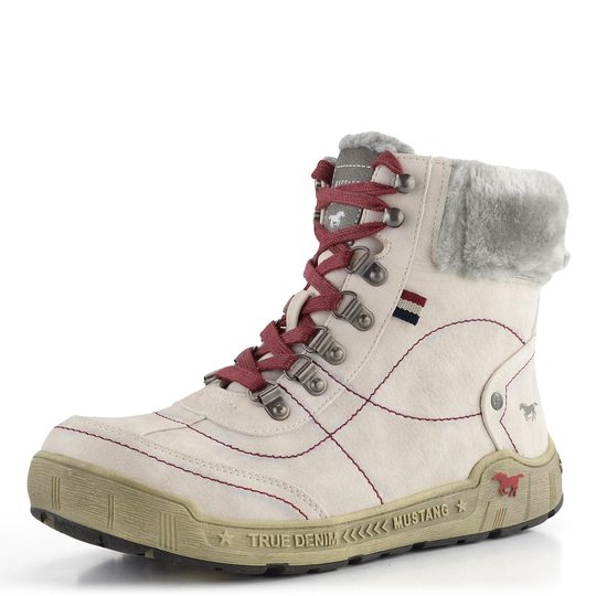 Mustang členkové topánky s kožušinkou Off-white 1290-607