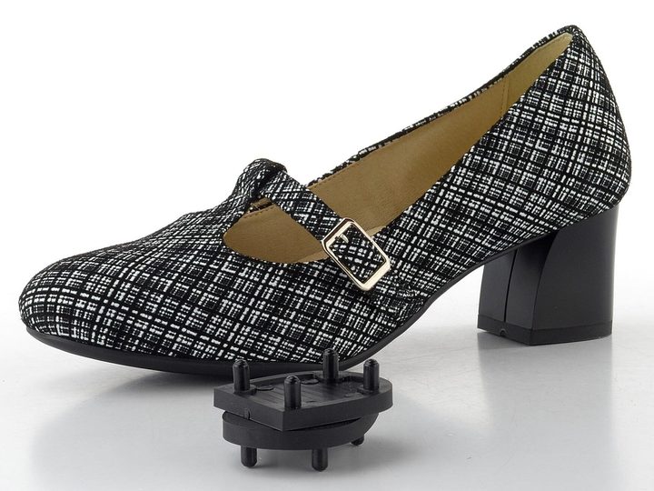 Barton lodičky s nártovým páskem černo-bílý vzor 2642