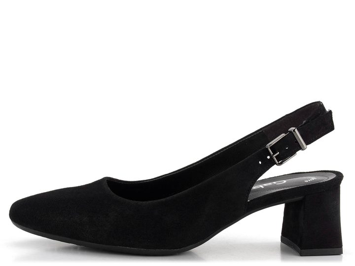 Gabor čierne semišové lodičky s voľnou pätou 42.260.47