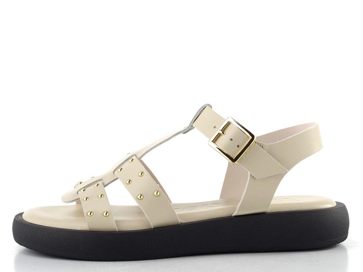 Wonders páskové sandály s nýtky latte AB-1567