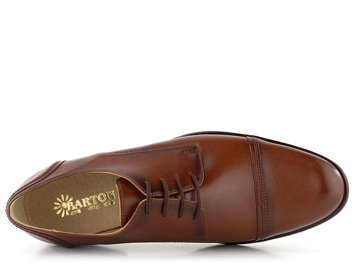 Barton celokožené hnědé polobotky 50419