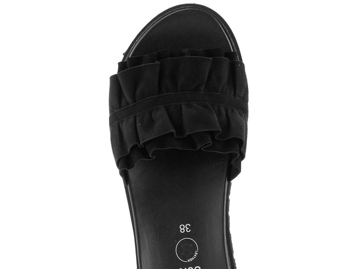 Ara dámske šľapky Kent-Sport riasené čierne 12-28121-01