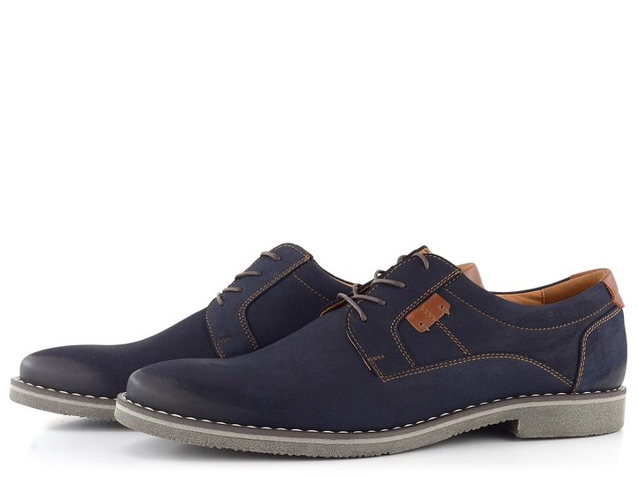 Barton pánské nubukové polobotky tmavě modré 0702