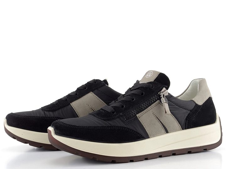 Ara širšie tenisky so zipsom New York Schwarz/Moon 12-25102-01