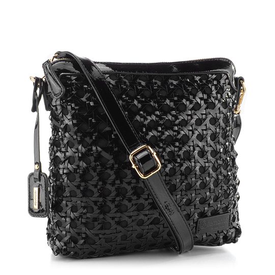 Remonte černá proplétaná crossbody kabelka Q0612-02