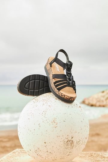 Rieker sandále na platforme čierne V3902-00