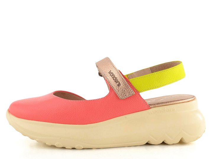 Wonders sandály s plnou špičkou Coral/Cyber A-4004
