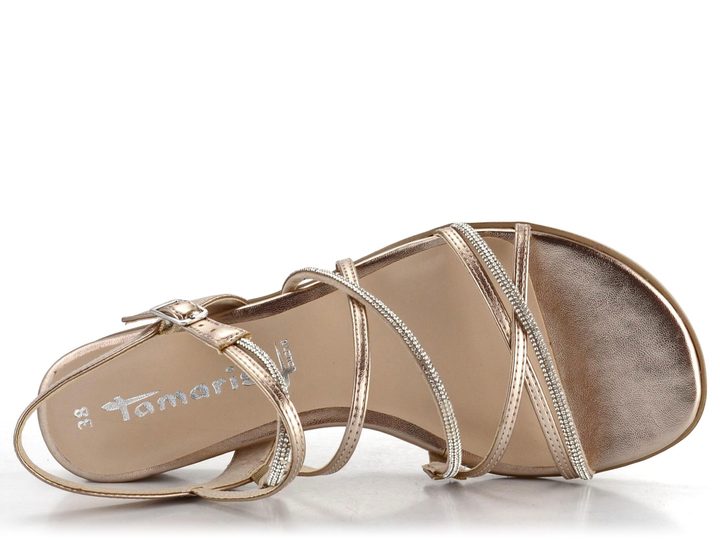 Tamaris metalické páskové sandály Light Gold 1-28103-42
