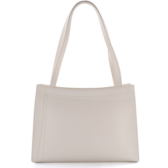 Elega kabelka kožená zipová smetanová 67525