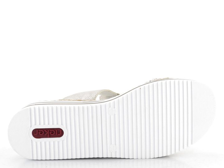 Rieker metalické šedé šľapky s aplikáciou V02M6-40